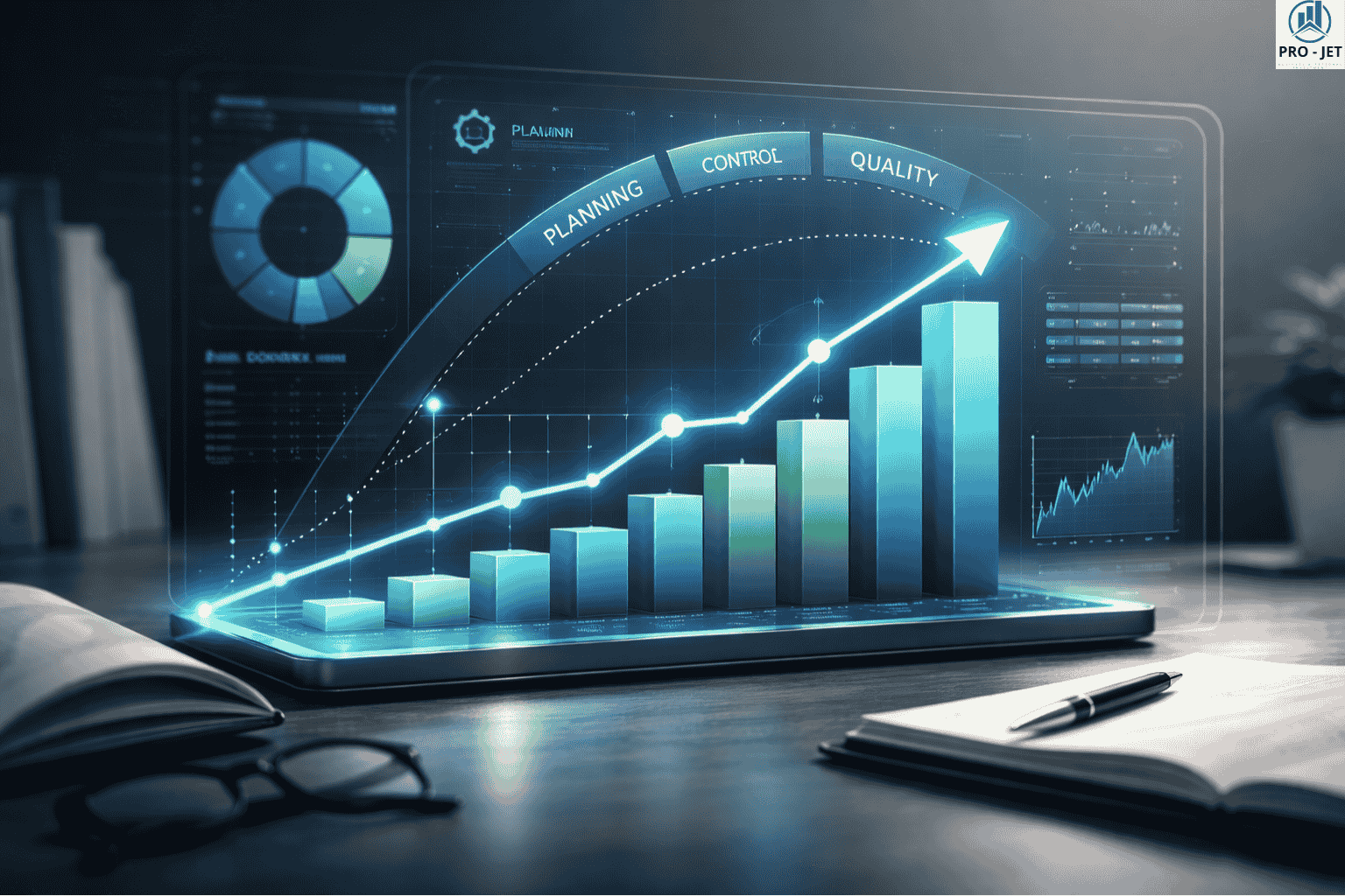 controllo budget progetto con grafico di andamento e scostamenti
